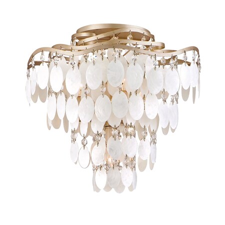 Corbett Lighting Dolce 4 Light Semi Flush 16 In. Champagne Leaf 109-34-CPL