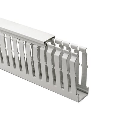 Hellerman Tyton Halogen Free Slotted Wiring Duct, Non-Adhesive, 25mm x 75mm, ABS, Gray RAL, 36 m/pkg, 36PK 183-22575