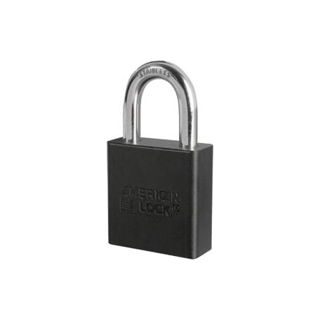 Master Lock Co Padlock 1-1/8in Shackle Aluminum Black Keyed Different A1205KD BLK