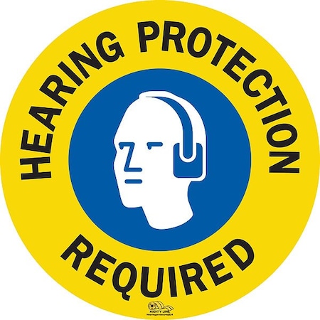 Mighty Line Floor Sign, 24 in H HearingprotectreqB24