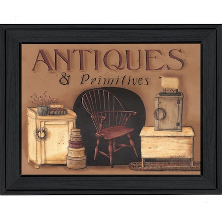 Homeroots Antiques and Primitives Black Framed Print Wall Art 404679