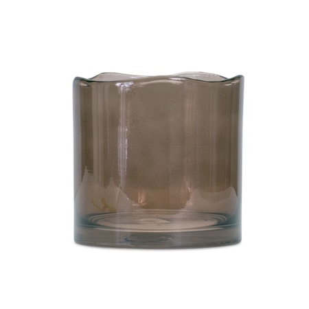 Homeroots 6" Brown Cylinder Glass Table Vase 516255