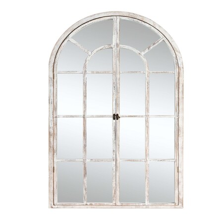 Homeroots 36" White Arch Wood Framed Standing Mirror 565123