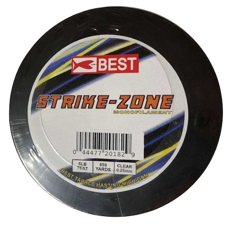 Stopper Lures BEST Strike Zone Fishing Line, 850 yd L, Monofilament, Clear, 6 lb KE-BST-LMC06