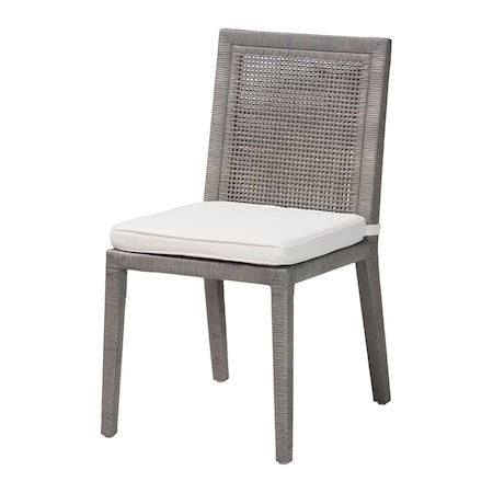 Bali & Pari Sofia Natural Rattan Dining Chair, French Grey 260-14158-ZORO
