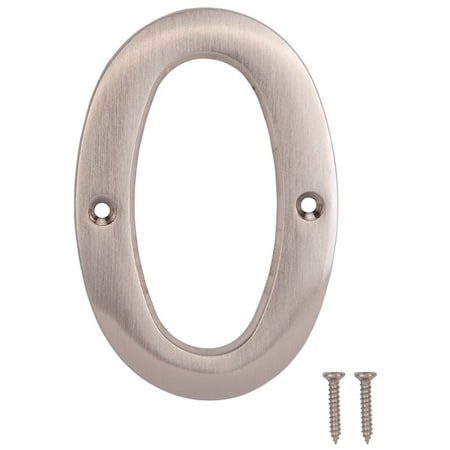 Prosource House Number, Character: 0, 4 in H Character, 2.67 in W Character N-Z050SN-3L-PS