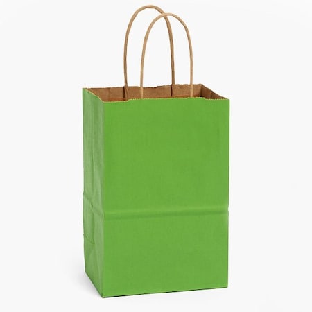 Nashville Wraps Apple Green Recycled Kraft Bags, Rose 5.5x3.25x8.375in, 25PK 24RTAG