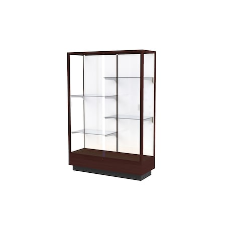 Ghent Heritage Floor Case, White, Hardwood Java, 48"W x 70"H x 18"D 891M-WB-J