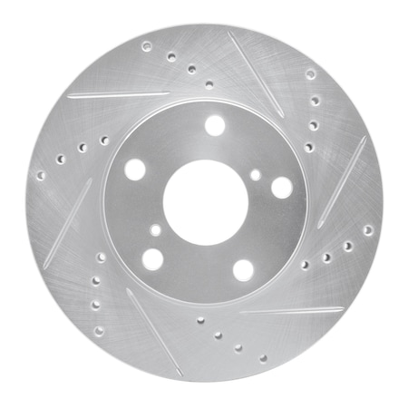 Dynamic Friction Co DFC Brake Rotor - Drilled and Slotted - Silver 631-76125R