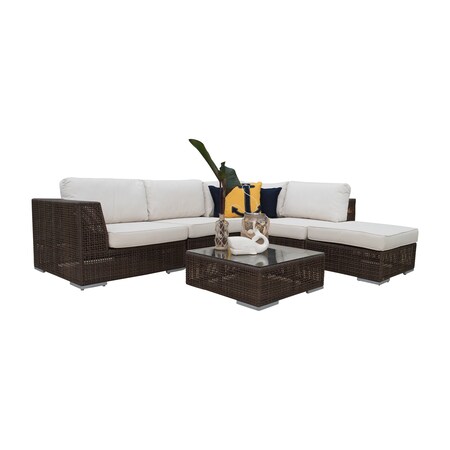 Hospitality Rattan Patio Soho 6-Piece Modular Sectional Set 903-1321-JBP-6SEC-GL