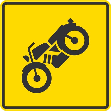 Lyle Motorcycle Symbol, 30x30, Diamond Grade, Yellow G-14925-DG_30x30