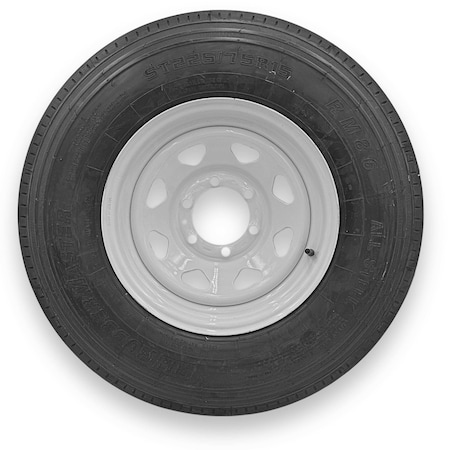Rubbermaster - Steel Master ST225/75R15 12 Ply 6 On 5.5 Bolt, White Wheel Assemblies 599368