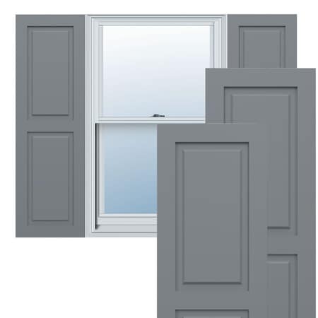 Ekena Millwork True Fit PVC Two Equal Raised Panel Shutters, Ocean Swell, 15W x 36H, PR TFP101RPF15X036CH