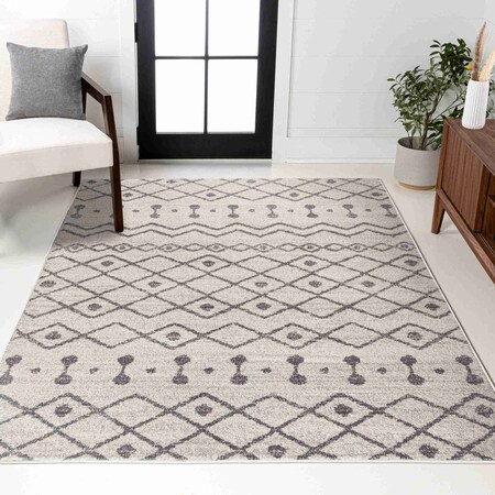 Jonathan Y Aksil Moroccan Beni Souk Cream/Gray 8 ft. x 10 ft. Area Rug MOH208B-8