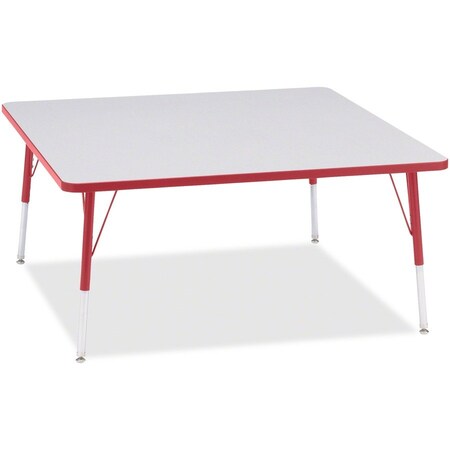 Jonti-Craft Berries Square Activity Table, 48 in. x 48 in., A-height, Freckled Gray/Red/Gray 6418JCA008