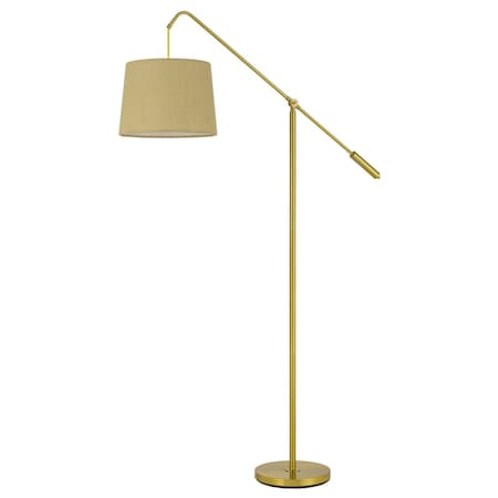 Homeroots 68" Brass Adjustable Traditional Shaped Floor Lamp With Antiqued Brass Drum Shade 526298