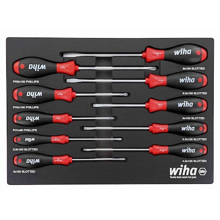 Wiha Screwdriver Set, Metric, 10 pcs 30280