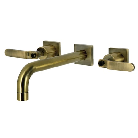 Kingston Brass Two-Handle Wall Mount Tub Faucet, Antique Brass KS6023KL