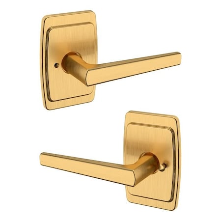 Baldwin Baldwin Preconfigured L024 Lever with R046 Rose Privacy Lock with 2-3/8in Backset and Full Lip L024044PRIV