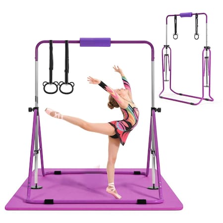 Vevor Gymnastic Bars for Kids Folding Training Kip Bar for Home 140 lbs Blue QT1892B