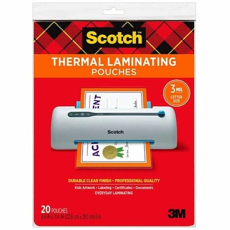 Scotch Pouch, Thermal, 81/2"X11", Clear, PK20 TP3854-20