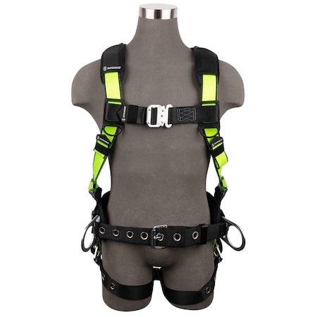 Safewaze PRO Construction Harness 3D, QC Chest, TB Legs, Fixed Waist Pad XL FS170-QC-XL