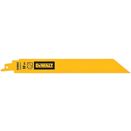 Dewalt Reciprocating Saw Blade, L:9, TPI:18, PK5, Straight DWAR9118