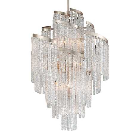 Corbett Lighting Mont Blanc 13 Light Chandelier 36 In. Modern Silver Leaf 243-413