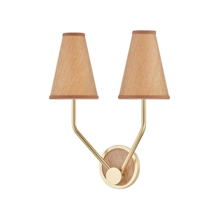 Hudson Valley Lighting Buskirk 2 Light Wall Sconce in Aged Brass Finish 2452-AGB