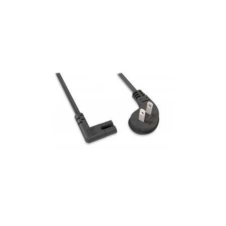 Cable Wholesale Laptop Power Cord, Low-Profile Right Angle, NEMA 1-15P to C7, Non-Polarized, 6ft 10W1-13106