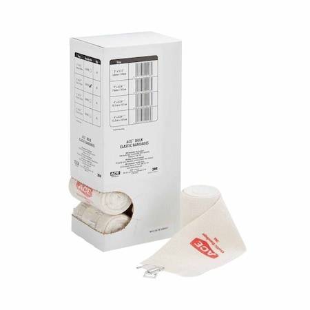 3M Elastic Bandage ACE 3 Inch X 5 Yard Clip Detached Closure Tan NonSterile Standard Compression, 50PK 207432