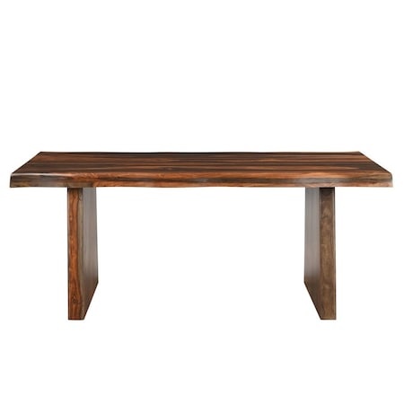 Homeroots 74" Dark Brown Solid Wood Dining Table 521832