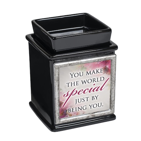 Dicksons You Make World Special Being You Interchangeable Fragrance Wax or Essential Oil Warmers - Black IW61BK