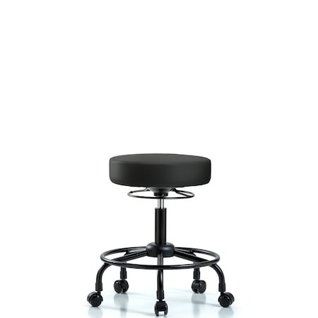 Blue Ridge Ergonomics Desk Stool, Vinyl, RT, Casters, BLK BR-VDHSO-RT-RC-8540