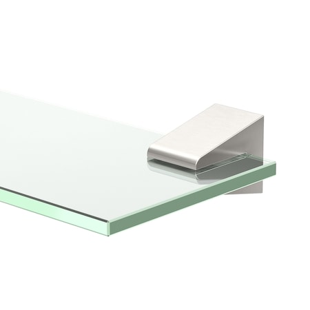 Gatco A-Line Glass Vanity Shelf, Satin Nickel 5666