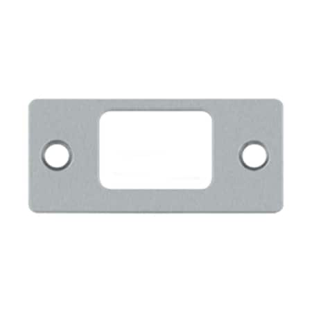 Dendesigns 2.75 x 1.25 in. Deadbolt Strike Plate, Satin Chrome, Solid DE2500059