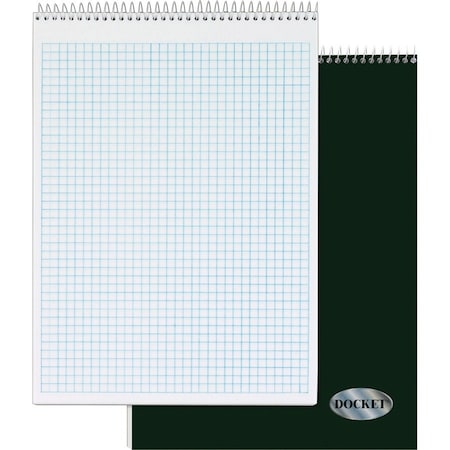 Tops Business Forms Tops Docket Top Wirebound Quadrille Pad, 8-1/2" x 11-3/4", Quad Ruled, White, 70 Sheets/Pad 63801