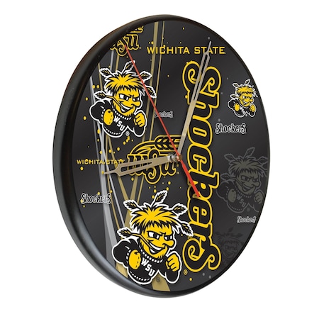 Holland Bar Stool Co Wichita State University 13" Solid Wood Clock WClkPBlkWichSt