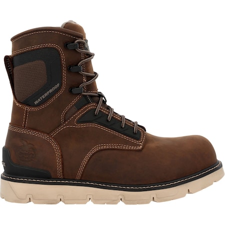 Georgia Boot Carbon Flex Wedge 8" Waterproof Work Boot, Brown, Size 7 GB00714