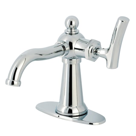 Kingston Brass One-Handle Single-Hole Bathroom Faucet with Deck Plate and Push Pop-Up Drain, Polished Chrome KSD3541TKL