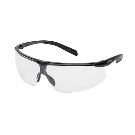 Deltaplus Helium 20(TM), Safety Glasses, Anti-Fog, Anti-Static & Anti-Scratch, Clear Lens, Black Frame SG62CAF