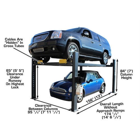 Atlas Automotive Equipment 408Sl Super Deluxe Portable Hobbyist 8,000 Lb. Capacity 4-Post Lift ATTD-408SL