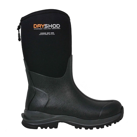 Dryshod Womens Legend MXT Adventure Rubber Boots, Mid-Height, Pull-On, Waterproof, Black, Size 8 LGX-WM-BK-008