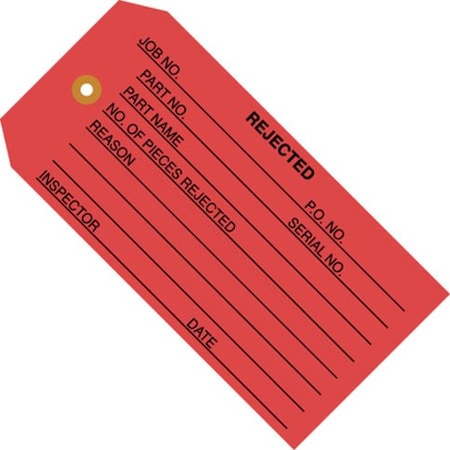 Partners Brand Key Tag, 13 Point Cardstock, 4 3/4" W, Red, Rectangle, 1000 PK G20031