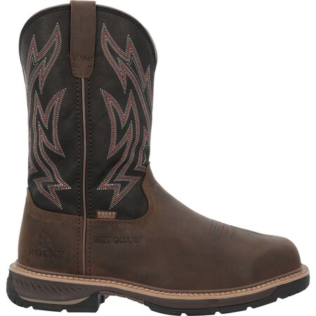 Rocky Ride LTE MET Guard Western Boot, Brown, Size 11 RKW0477