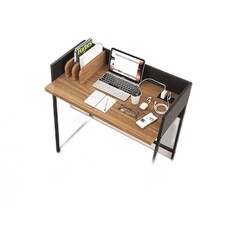 Homeroots Contemporary Brown and Black Computer And Writing Desk with USB Port 474694