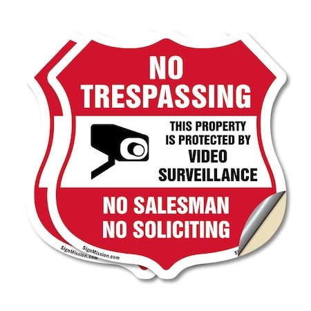 Signmission No Trespassing Sign This Property Is Pro, 4 inch X 4 inch, Vinyl Decal, 2PK SHI-D-2PACK-4-425