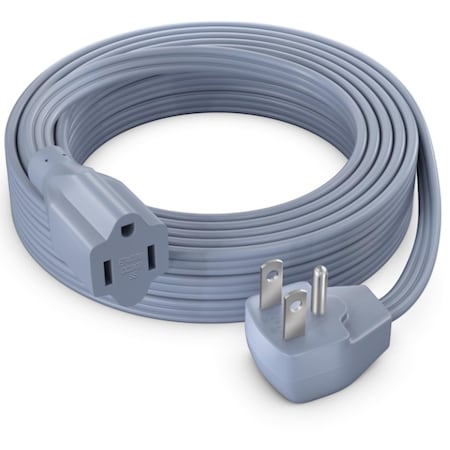 Maximm 15ft 14AWG Heavy Duty Flat Wire 3-Prong Extension Cord, UL, Gray ADW-90-31F15-14G0