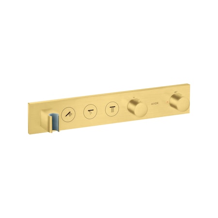 Axor ShowerSolutions Thermostatic Module Trim Select for 3 Functions in Brushed Gold Optic 18356251