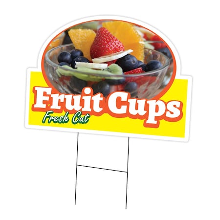 Signmission Fruit Cups Die Cut Yard Sign & Stake outdoor plastic coroplast window, C-DC-1216-Fruit Cups19 C-DC-1216-Fruit Cups19